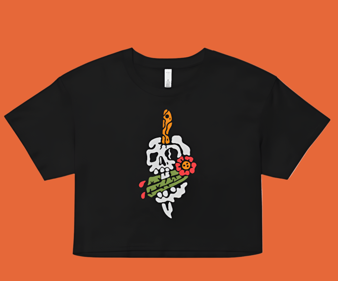 Tricho Skull womens crop top