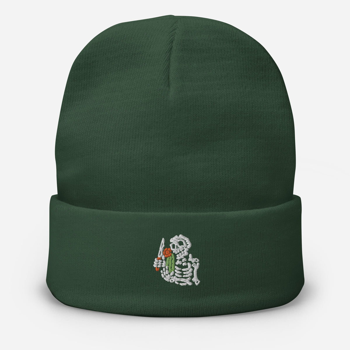 Lost Tag Beanie mit Skelett-Stickerei