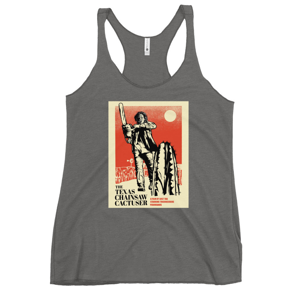Chainsaw Cactuser women's racerback tank