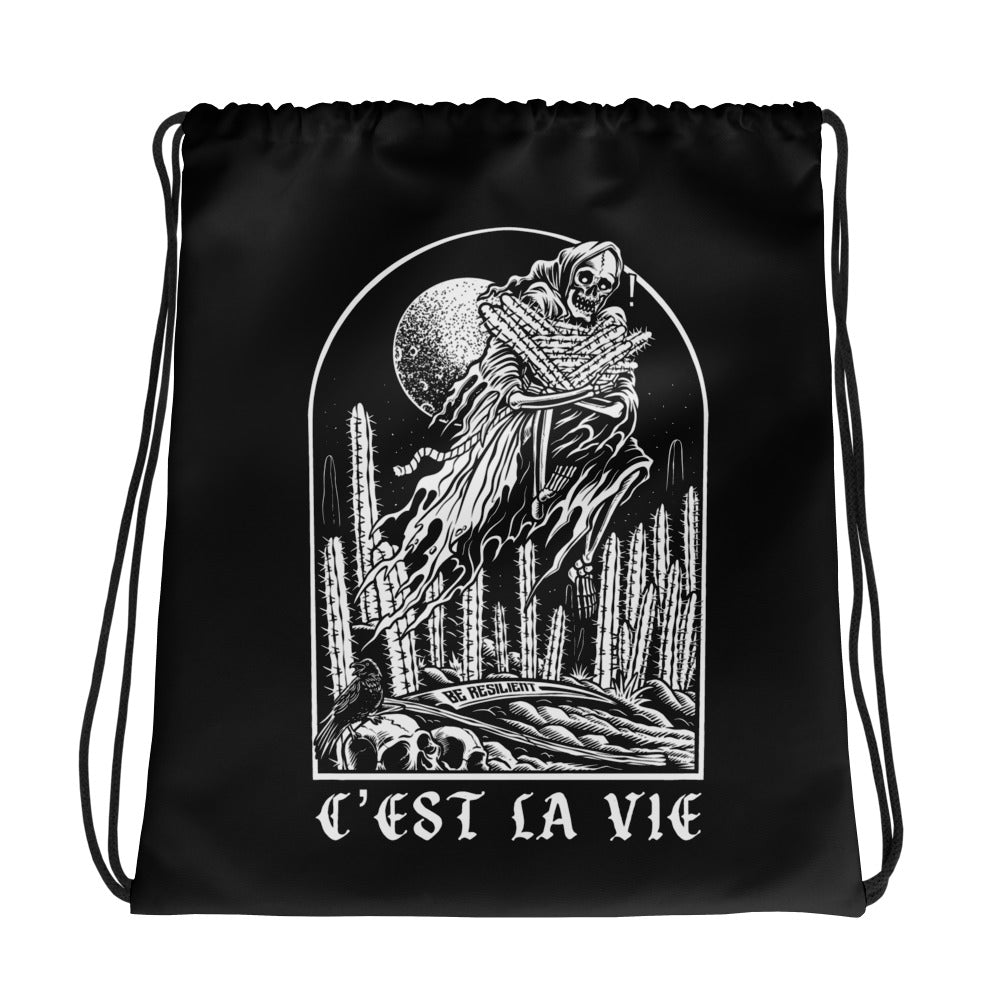 C'est La Vie Drawstring bag