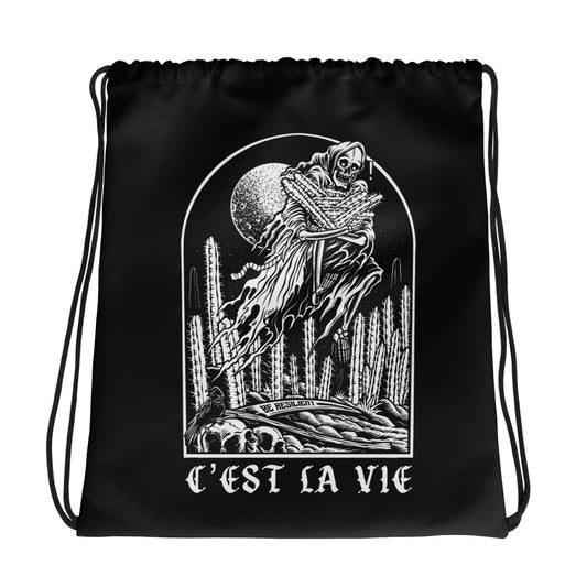 C'est La Vie Drawstring bag