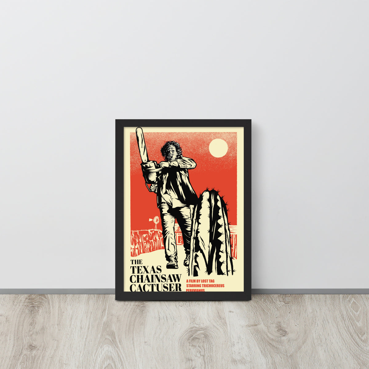 Chainsaw Cactuser framed matte paper poster