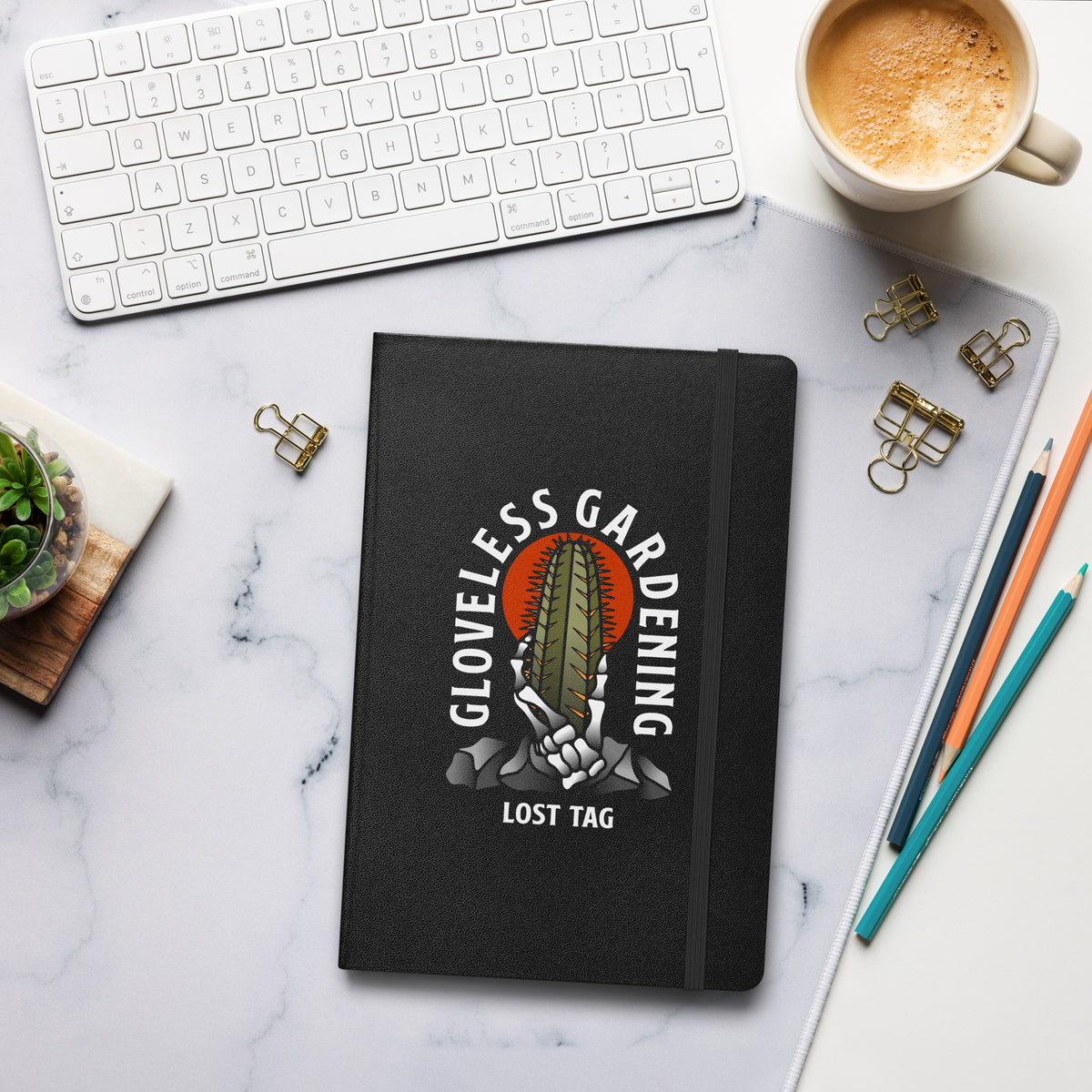 Cuaderno de tapa dura de jardinería sin guantes 