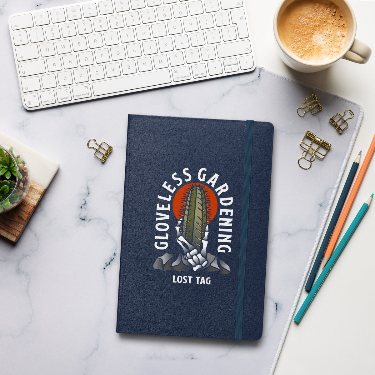 Cuaderno de tapa dura de jardinería sin guantes 