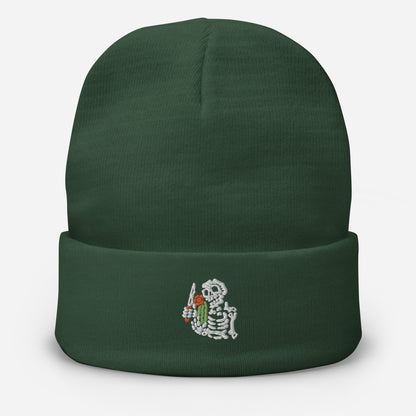 Lost Tag Beanie mit Skelett-Stickerei
