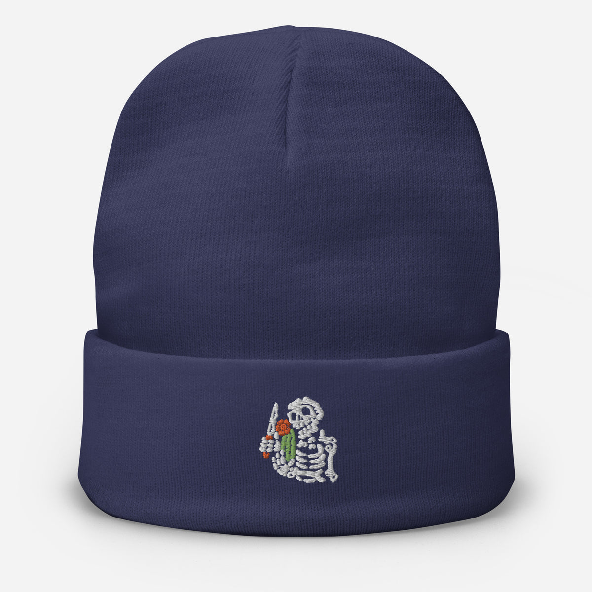 Lost Tag Beanie mit Skelett-Stickerei