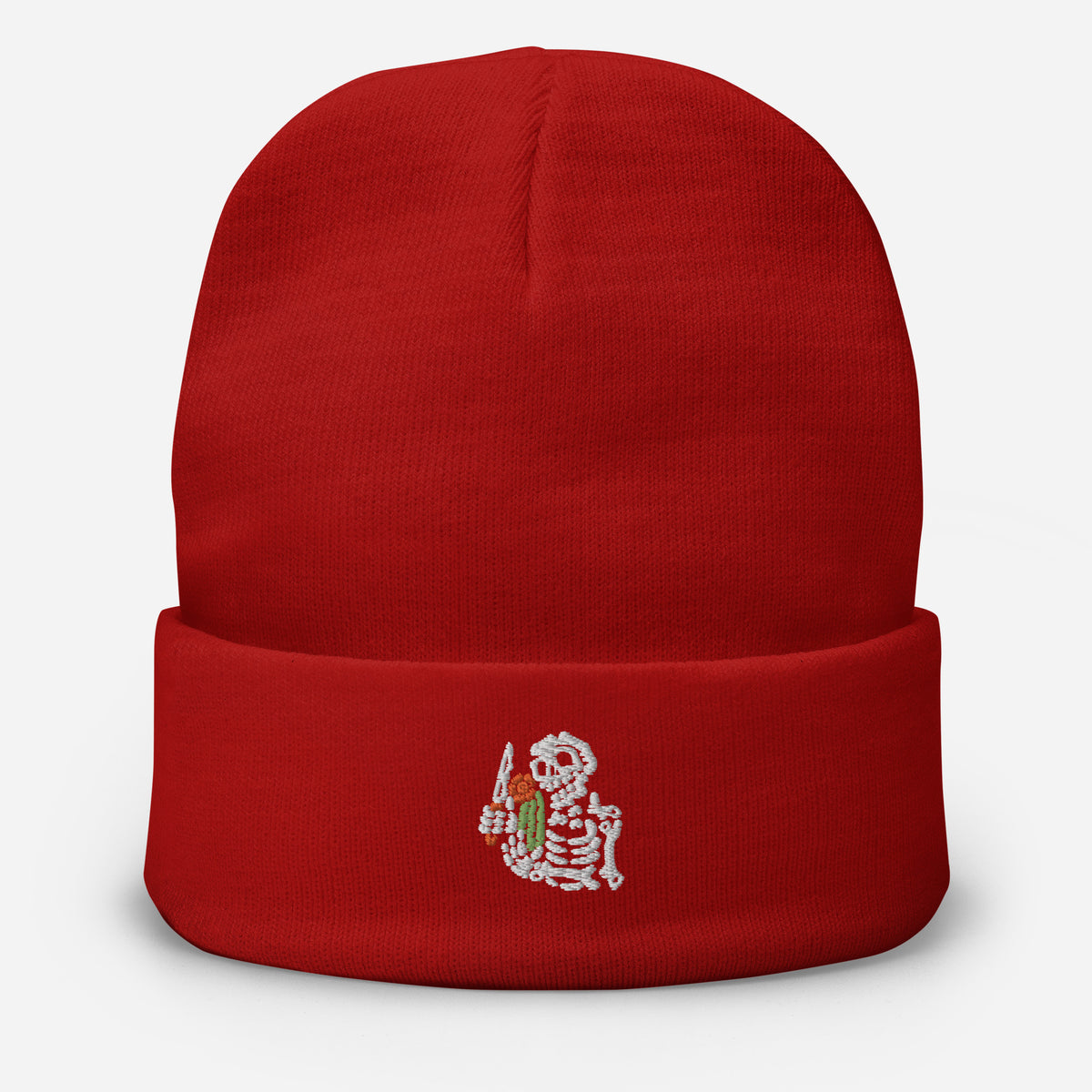 Lost Tag Beanie mit Skelett-Stickerei