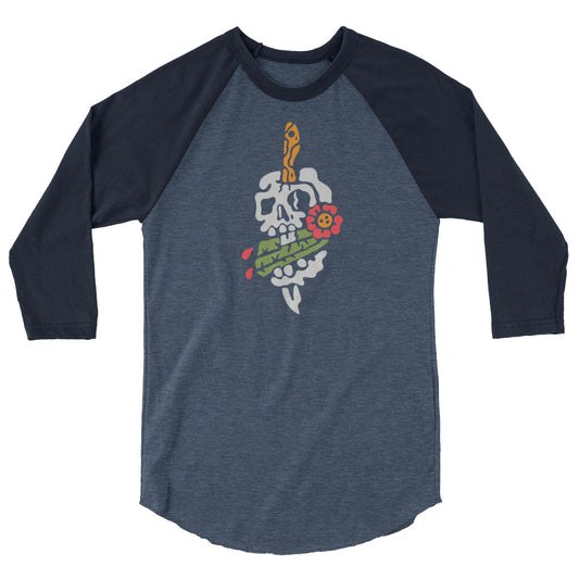 Tricho Skull 3/4 sleeve raglan shirt