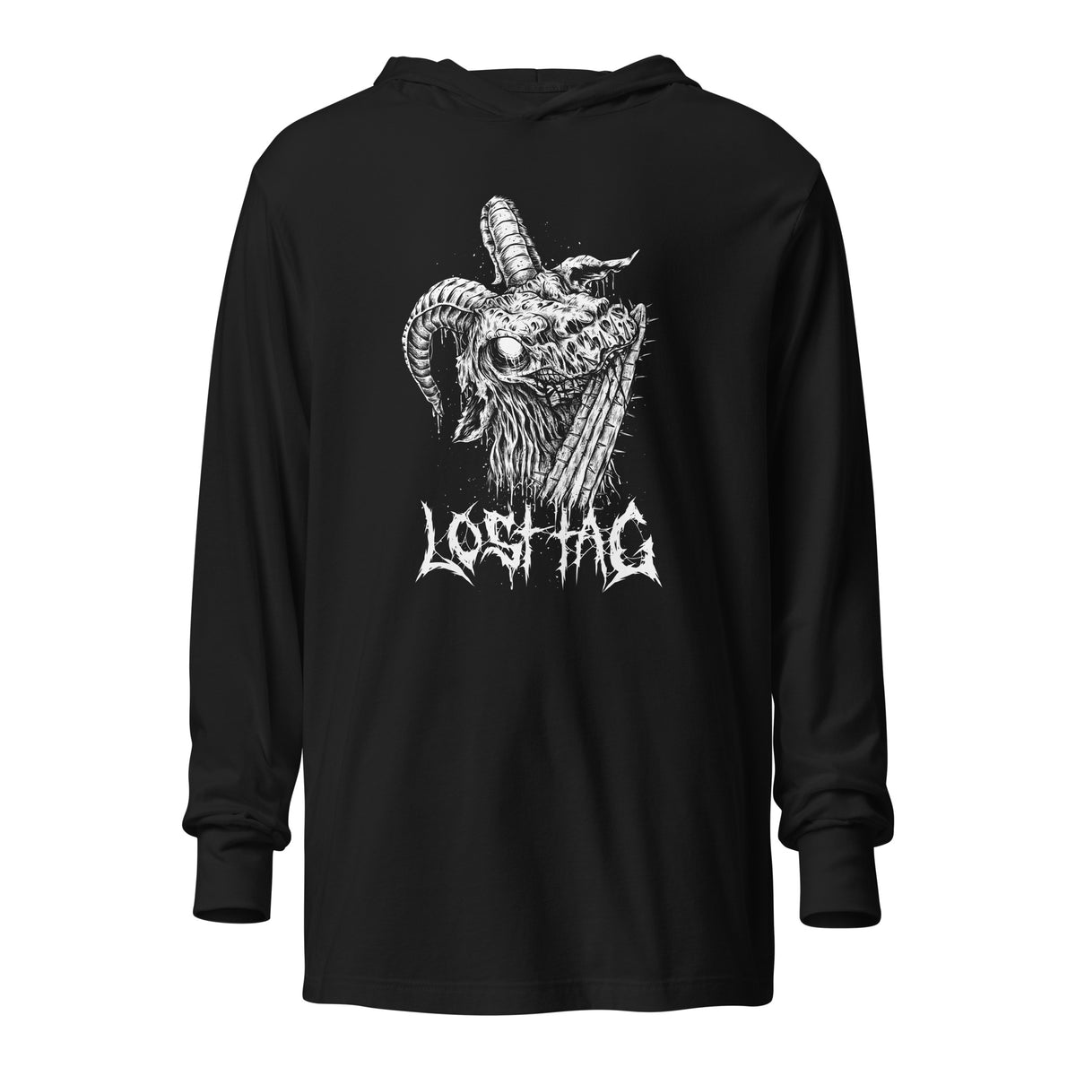 Black Phillip Hooded long-sleeve tee