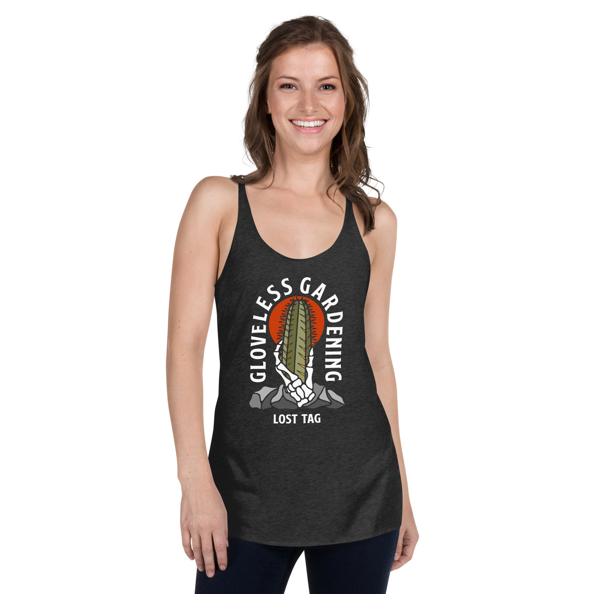 Camiseta sin mangas con espalda cruzada para mujer de jardinería sin guantes