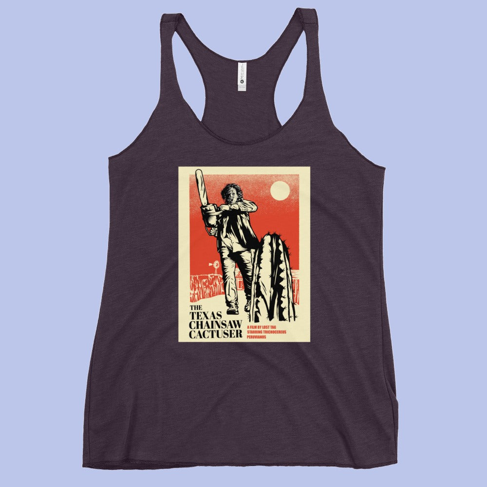 Chainsaw Cactuser women's racerback tank