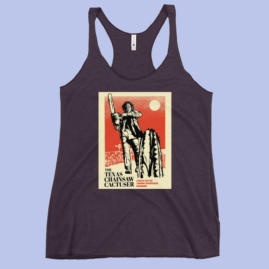 Chainsaw Cactuser women's racerback tank