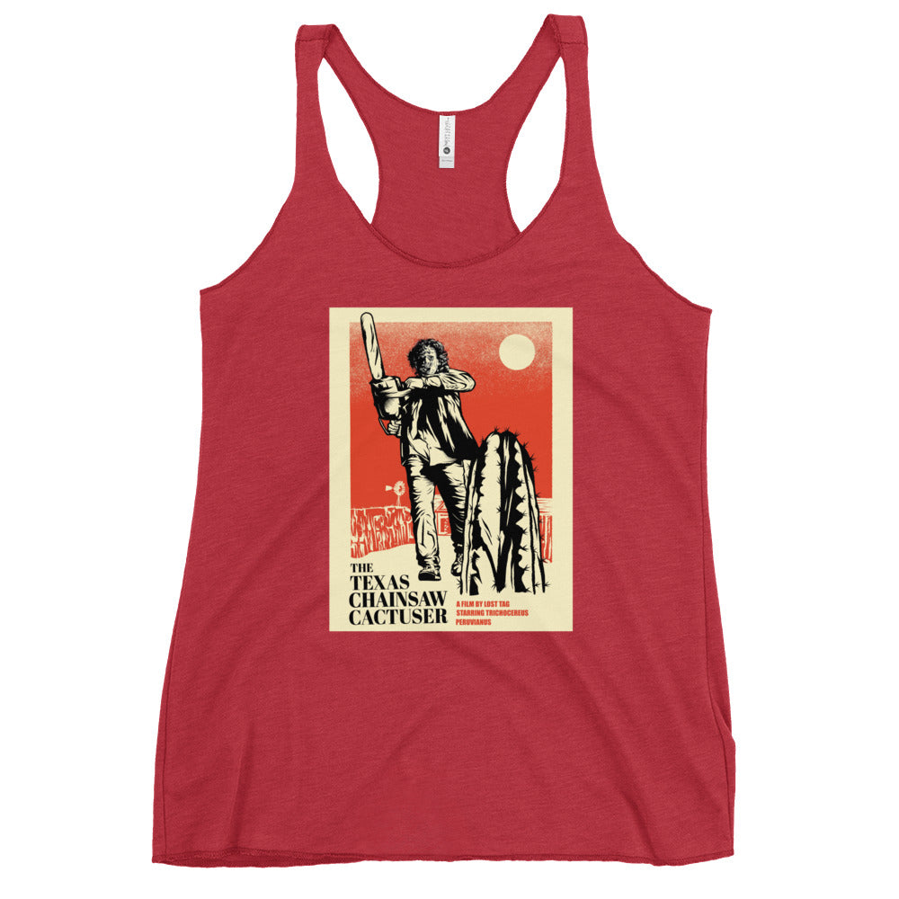 Chainsaw Cactuser women's racerback tank