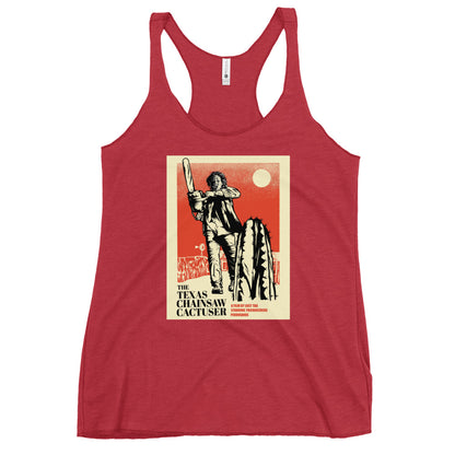 Chainsaw Cactuser women's racerback tank